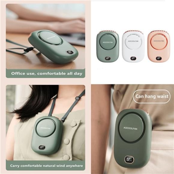 Portable Neck Fan, Mini Hanging Neck Fan with Adjustable Lanyard and Bracket - Picture 6 of 6